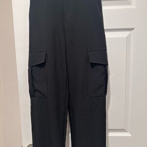 Zara Black Cargo Pants Modern Straight Leg